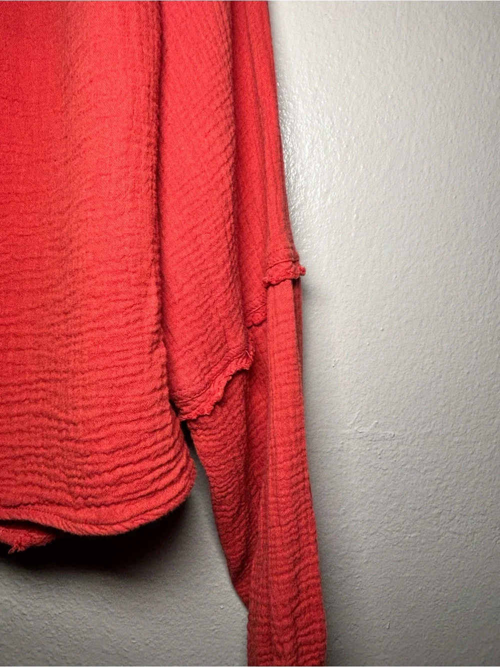 HYFVE Coral Red V-Neck Lightweight Tunic Top